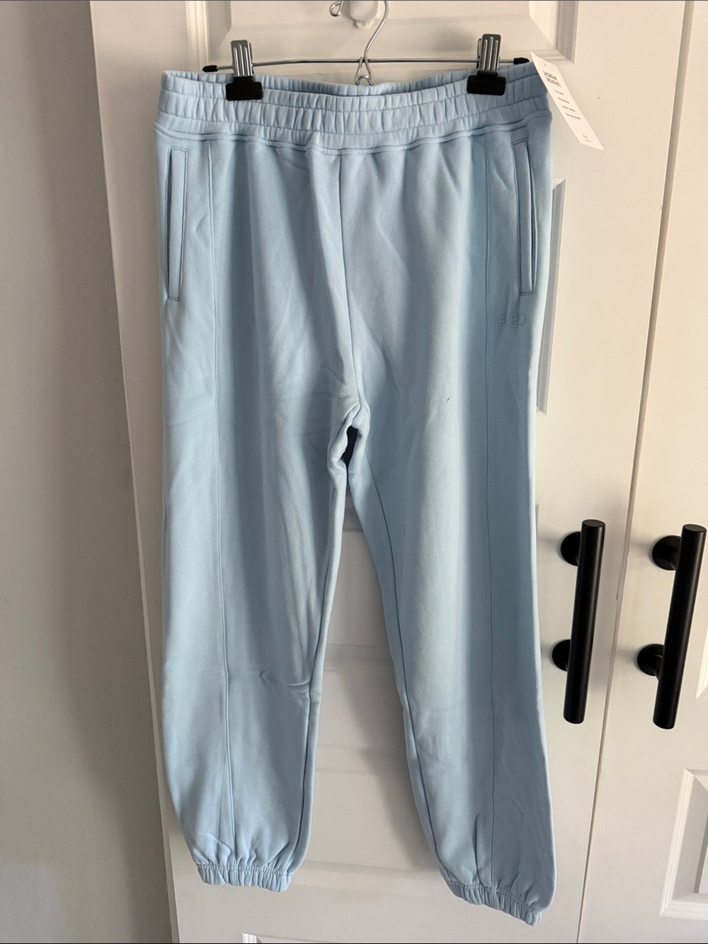 Fleo Light Blue Elastic-Waist daydream Sweatpants